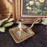 Large bronze hand candle holder