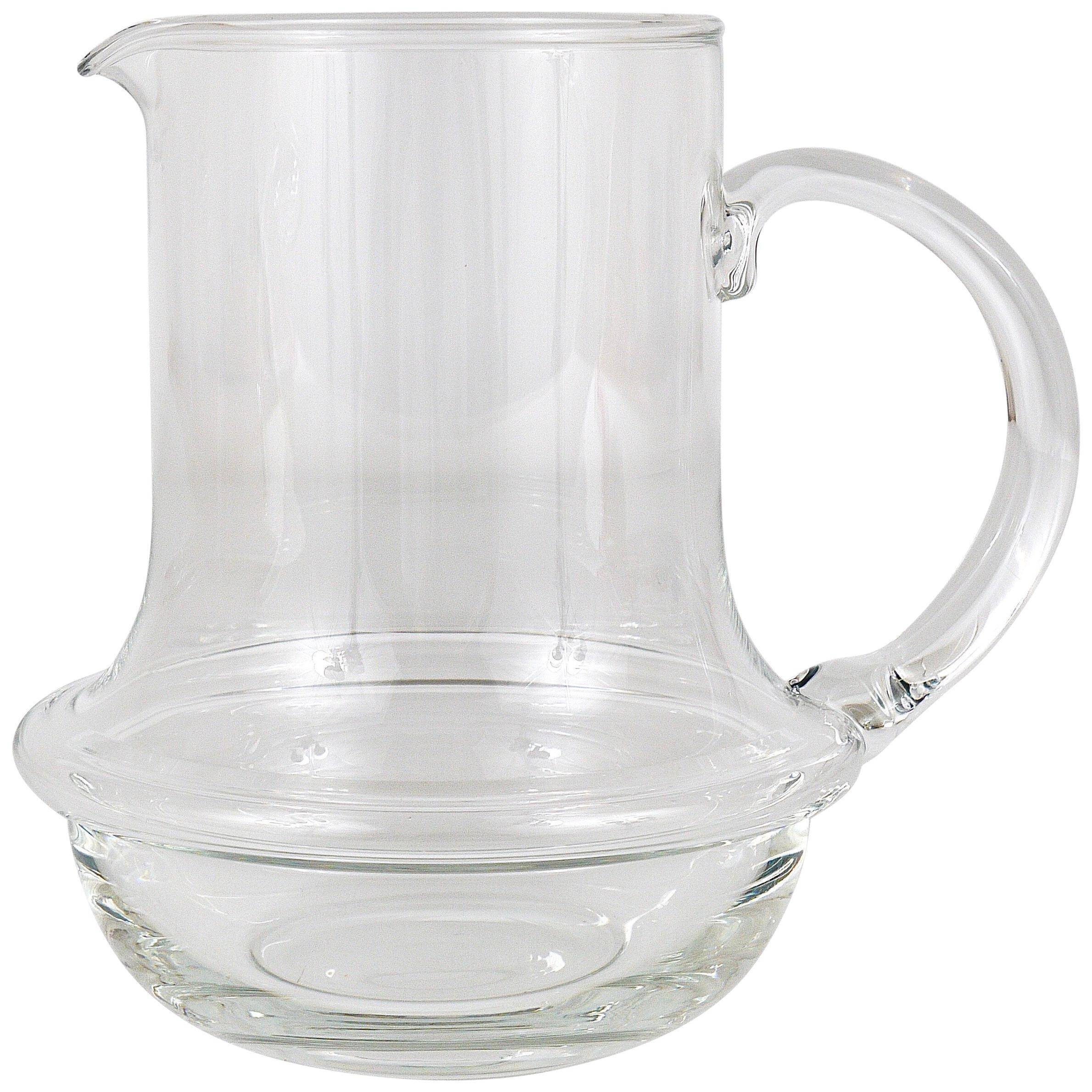 Mid-century glass pitcher by Carl Auböck, Ostovics Culinar, Austria, 1970s.
