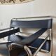 Wassily armchair by Marcel Breuer, midnight blue, Italian edition