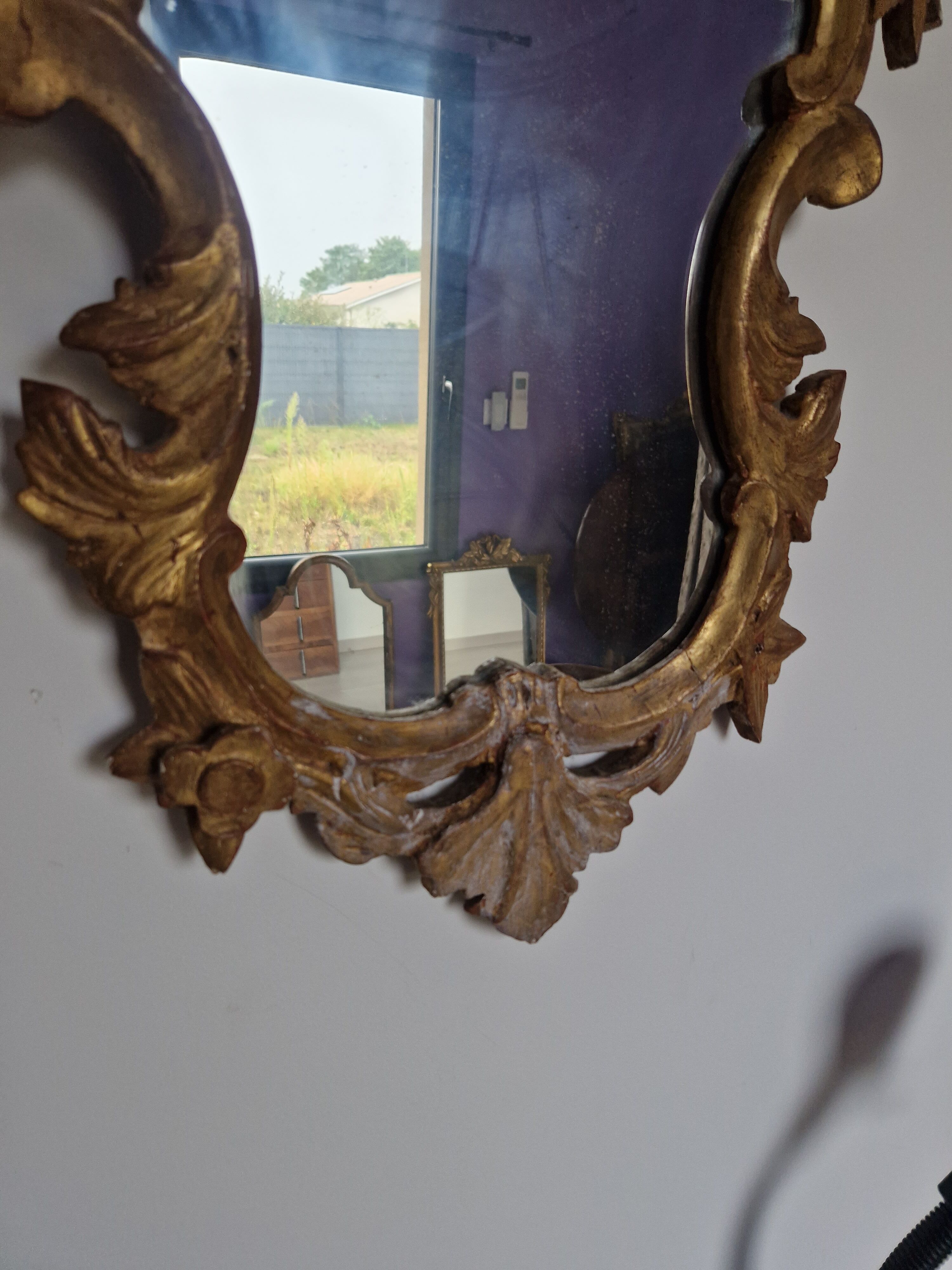Miroir baroque doré 70 x 45 cm