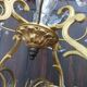 Rare antique cage chandelier in gilded bronze and crystal, 4 lights / WORKING CONDITION GAU?