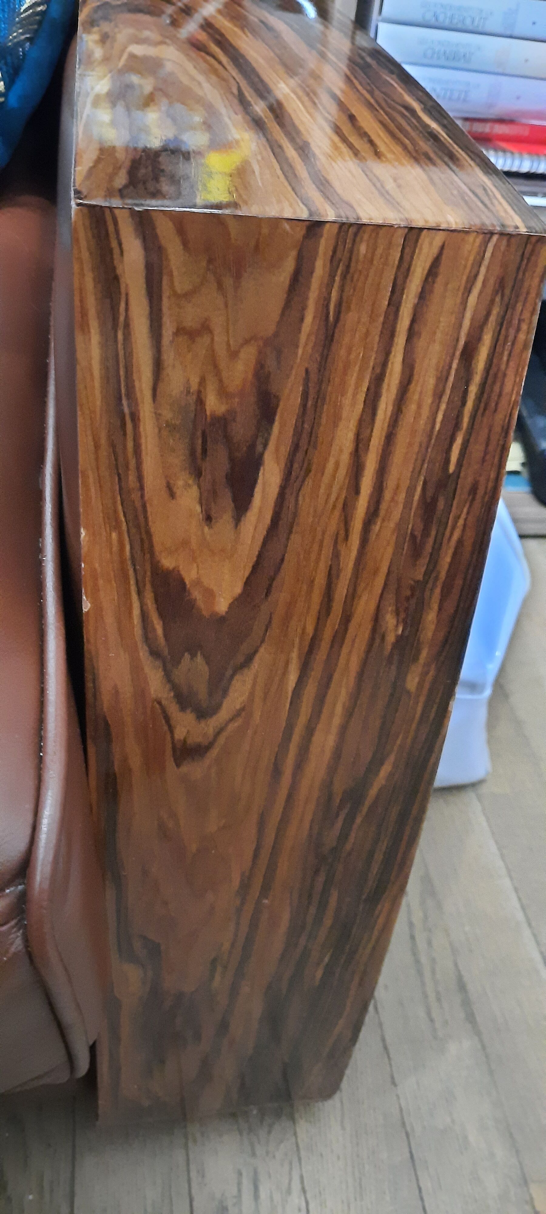 Art Deco leather convertible sofa