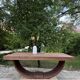 Renovated wooden table with extensions.