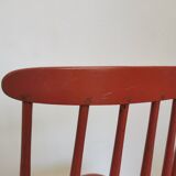 Vintage Coral Red Dining Chair: Ilmari Tapiovaara Style, Stol Kamnik 1960s