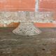 Coupe Sur Pied Ancienne Plat Apéro En Cristal Moulé Décor Vintage #D66