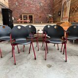 Set of 6 plichaise chairs by souvignet