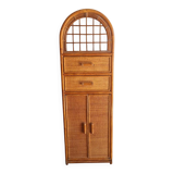 Vintage rattan wardrobe