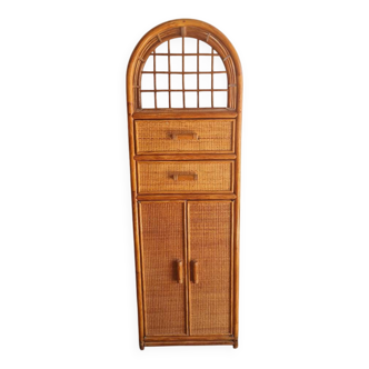 Vintage rattan wardrobe