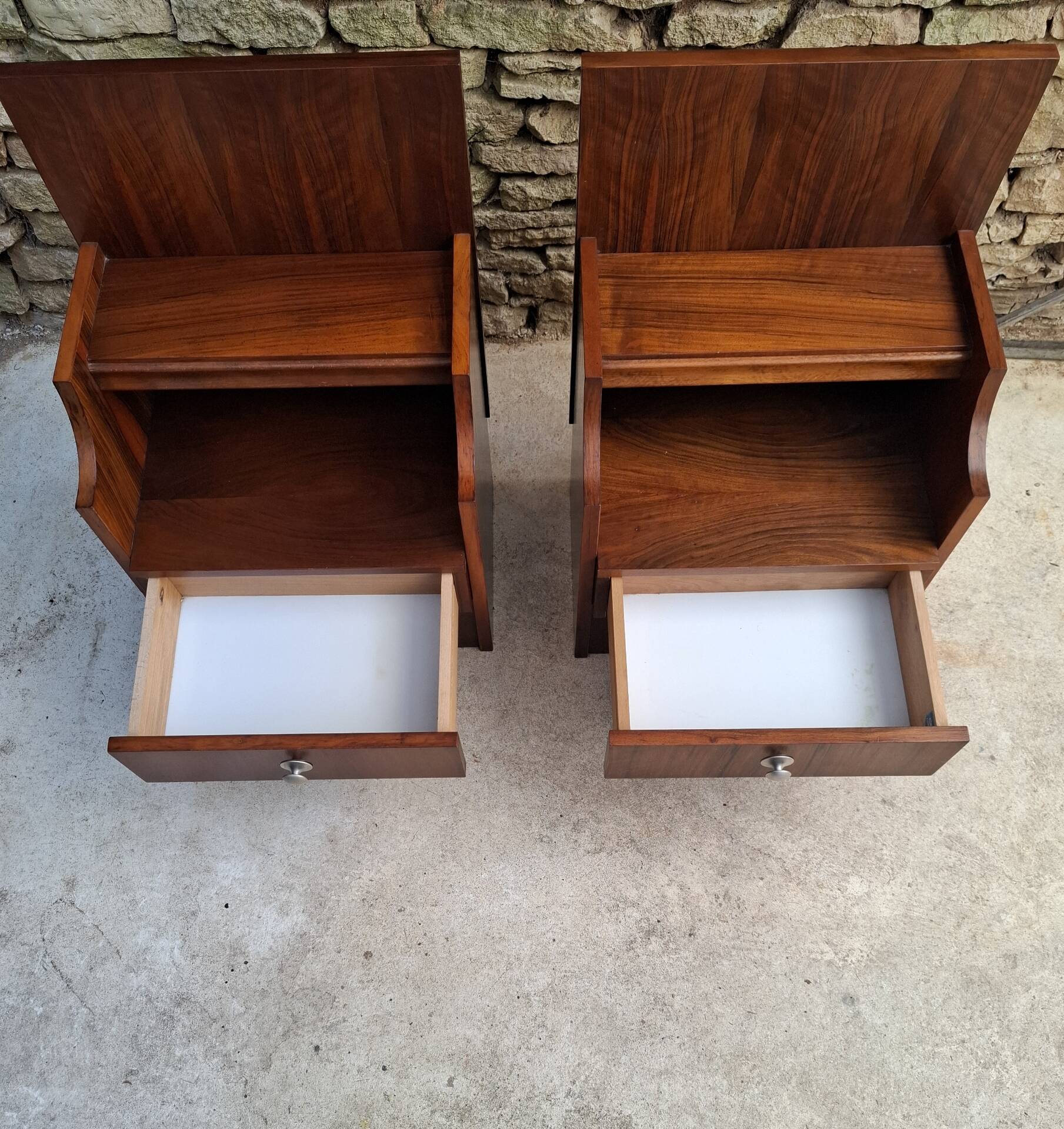 Pair of teak bedside tables