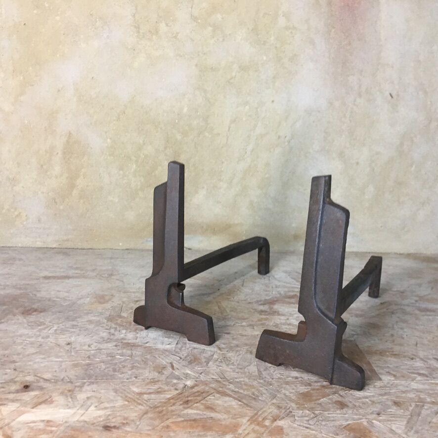 Pair of art deco style chenets