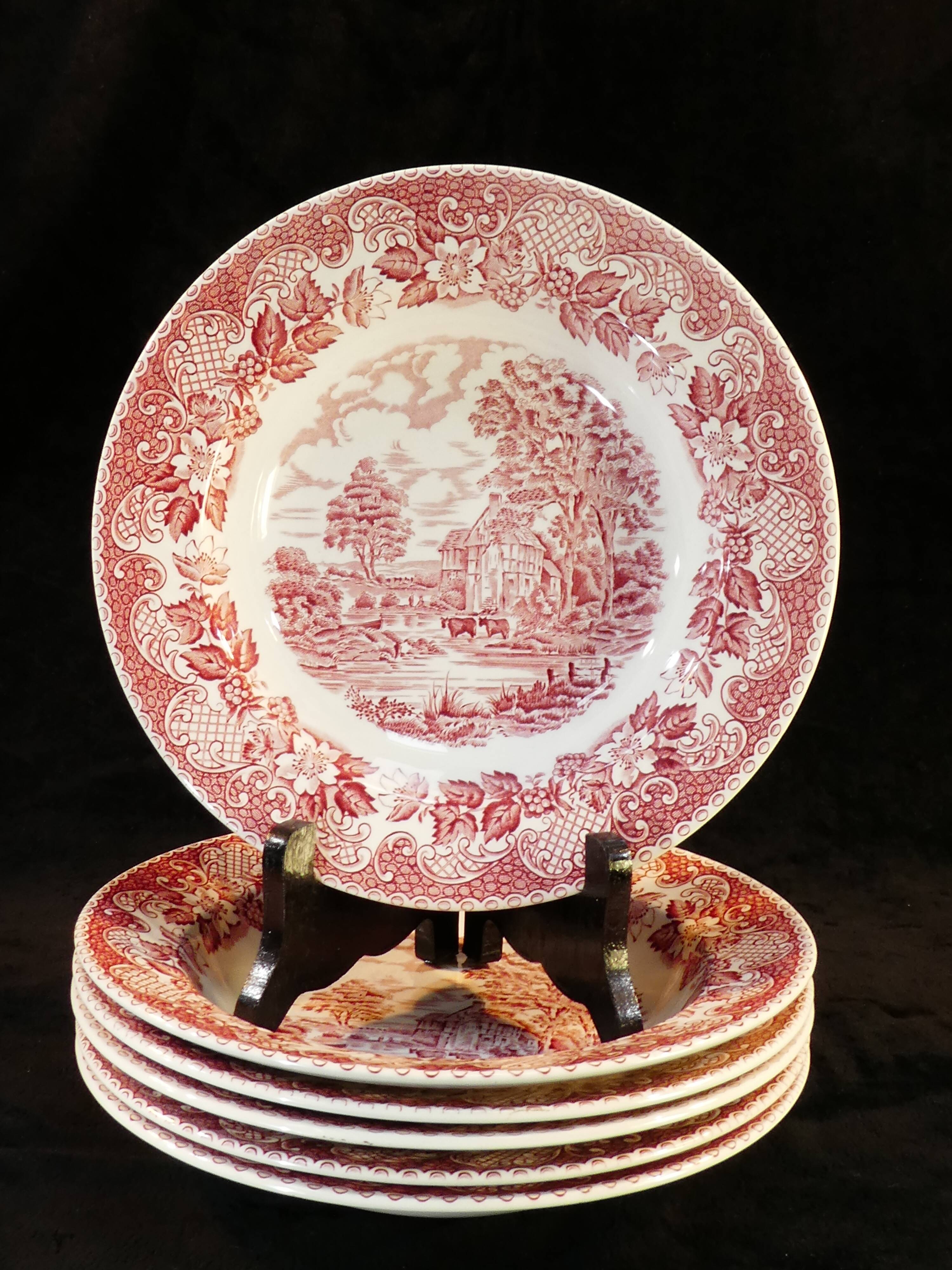 6 assiettes creuses barrats staffordshire made in england elizabethan