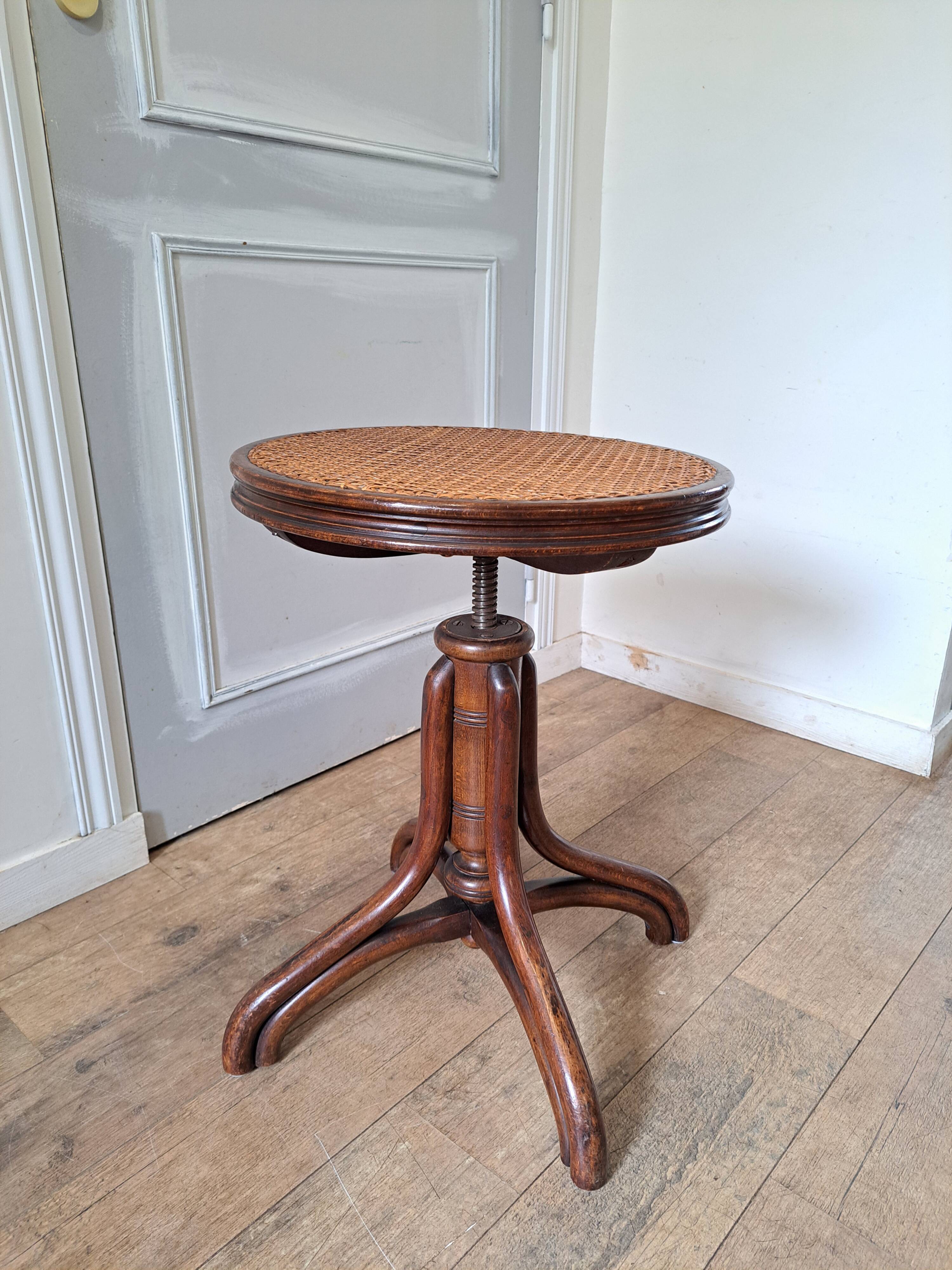 Cane piano stool