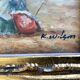 Oil on panel k wilson signature to identify 1960 beach scene