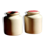 2 anciens pots à moutarde de Meaux en grès blanc