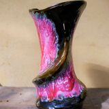 Large vase Vallauris vintage Brown-rose