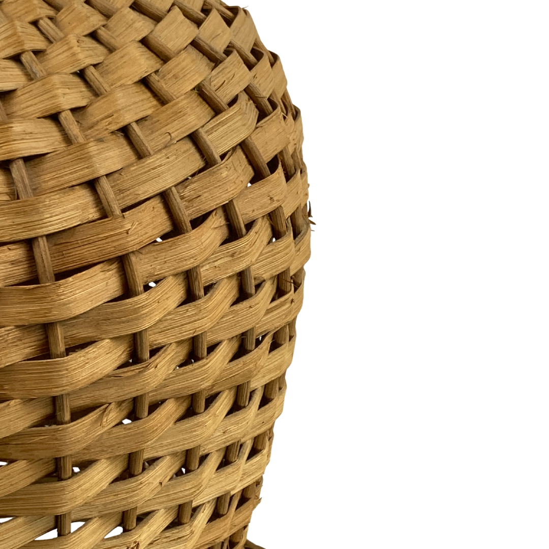 Midcentury Scandinavian rattan wicker mushroom floor lamp, 1960s