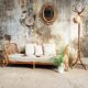 Banquette lit en rotin