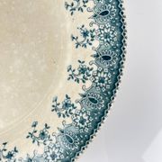 Low fruit bowl in blue iron earth, Jules Etienne, Paris, 19th century.