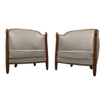 Paire de fauteuils gondoles Art déco, France vers 1920