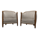 Pair of Art Deco gondola armchairs, France circa 1920