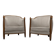 Pair of Art Deco gondola armchairs, France circa 1920