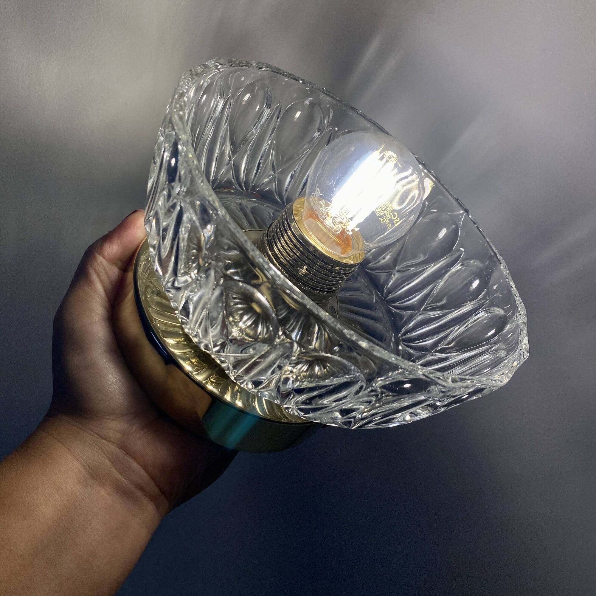 Vintage molded glass lampshade wall light - tableware collection -