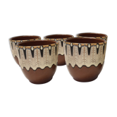 Set of 5 cups in stoneware vintage