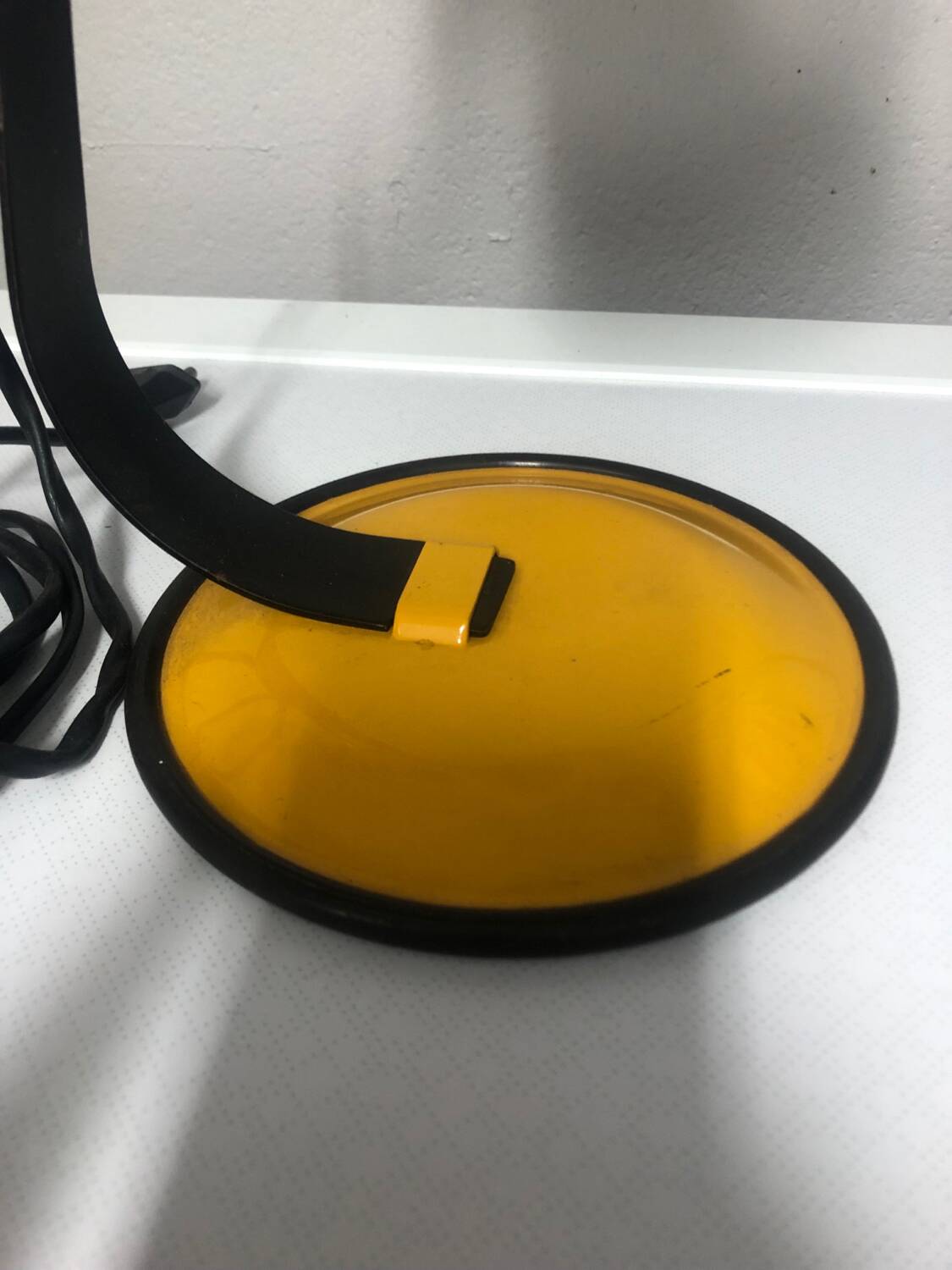 Space age 1970 yellow metal desk lamp