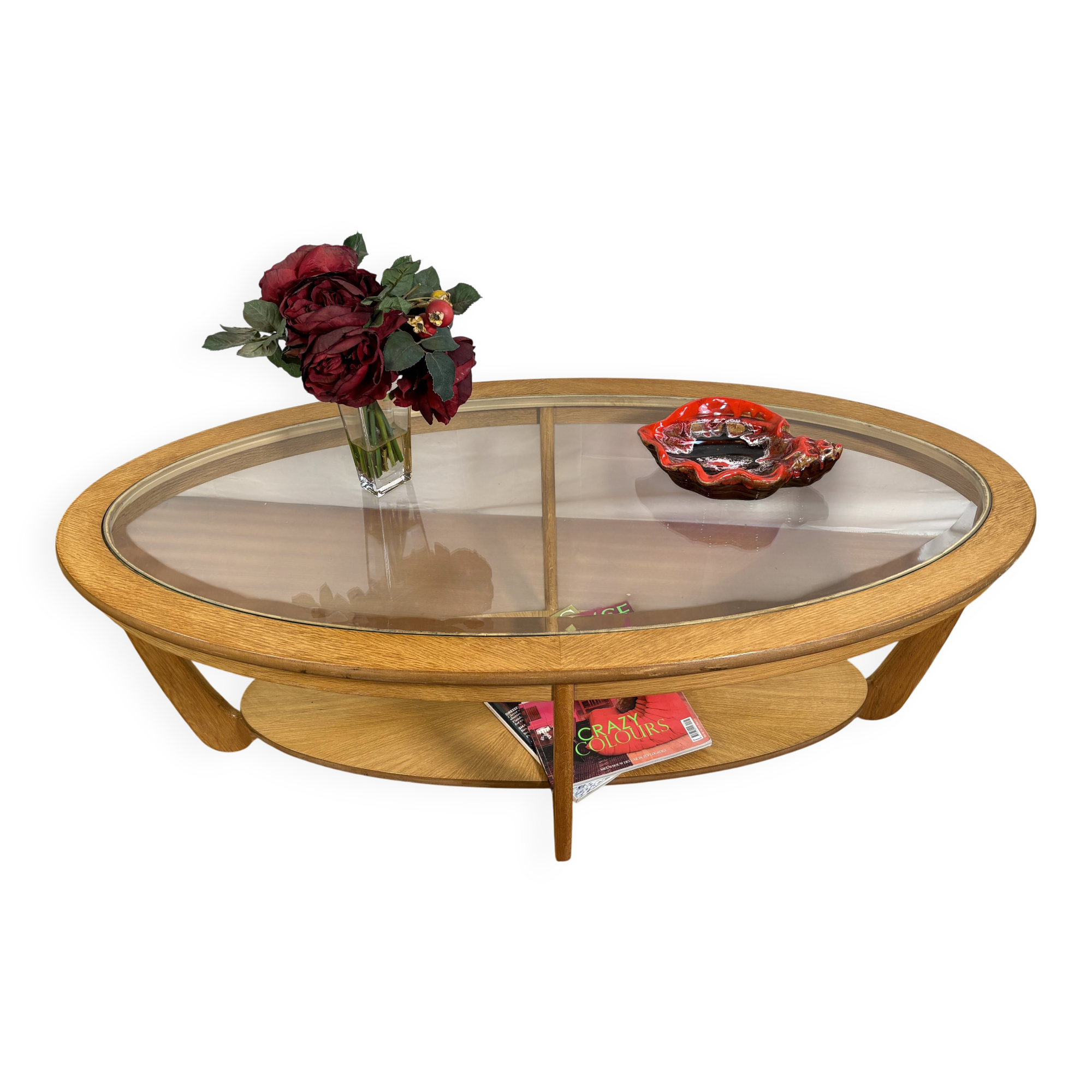 Mid-Century Retro Vintage Oak-Style Coffee Table by Nathan Furniture  Edged