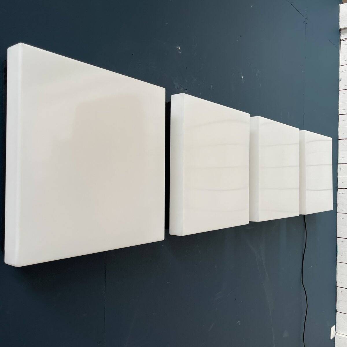 Square Wall Lamps from Trilux, 1950s, Set of 4