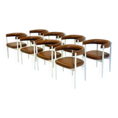 8 chaises de salle à manger vintage par A. Dal Vera et Figli & Flam Sansoni