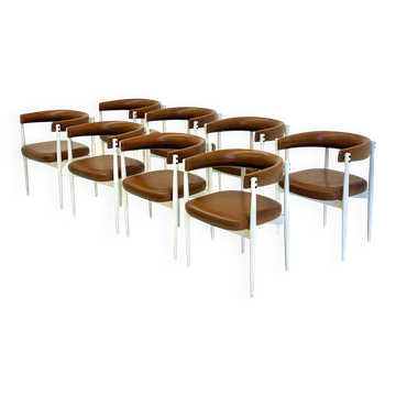8 chaises de salle à manger vintage par A. Dal Vera et Figli & Flam Sansoni