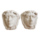 Pair of white glazed ceramic wall planters