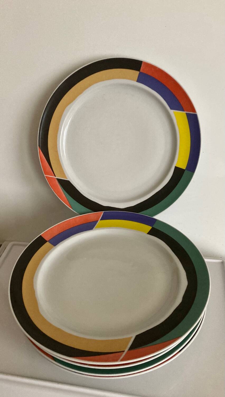 6 Memphis Style Dinner Plates by Habitat Vintage