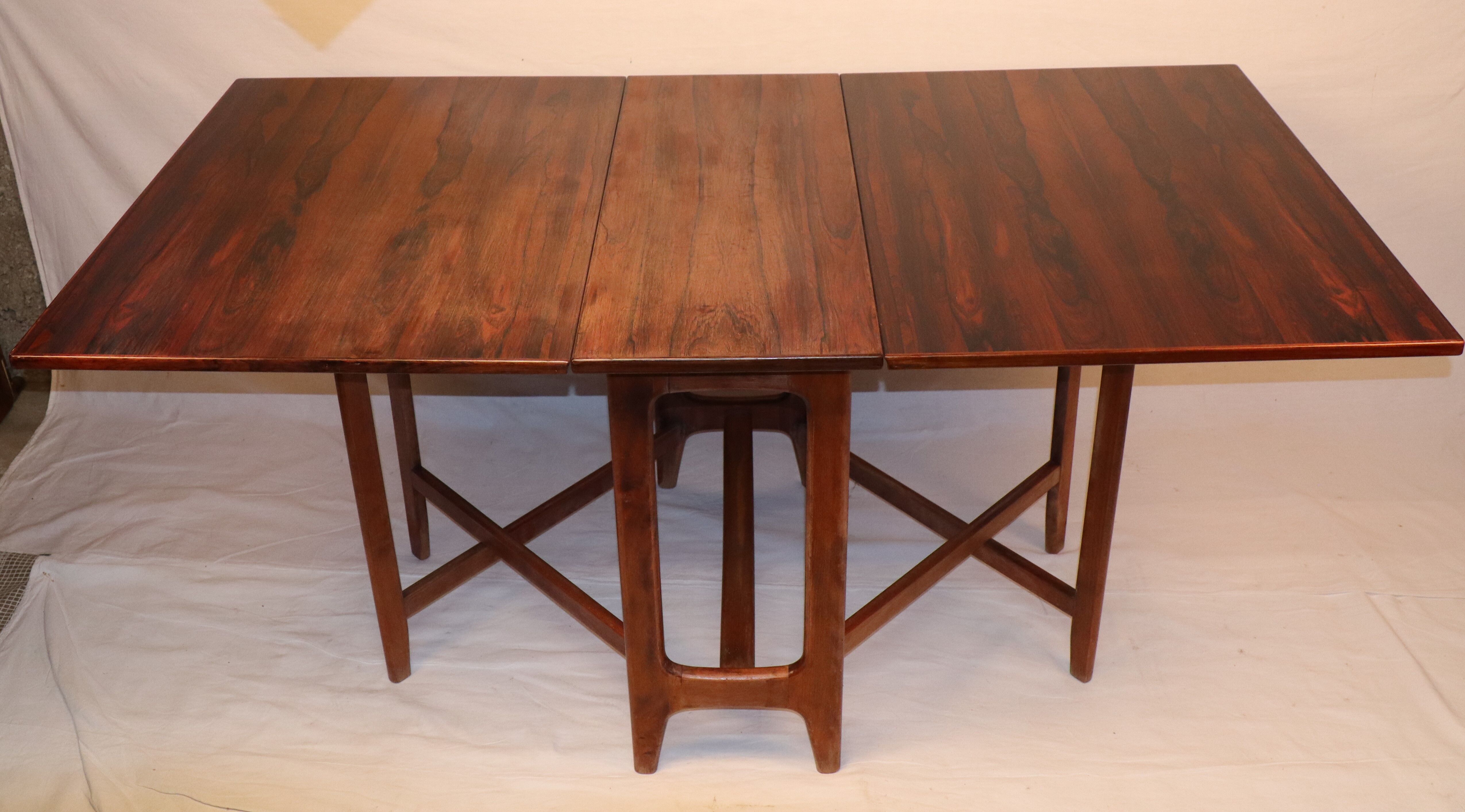Bendt Winge scandinavian rosewood expandable table, 1960