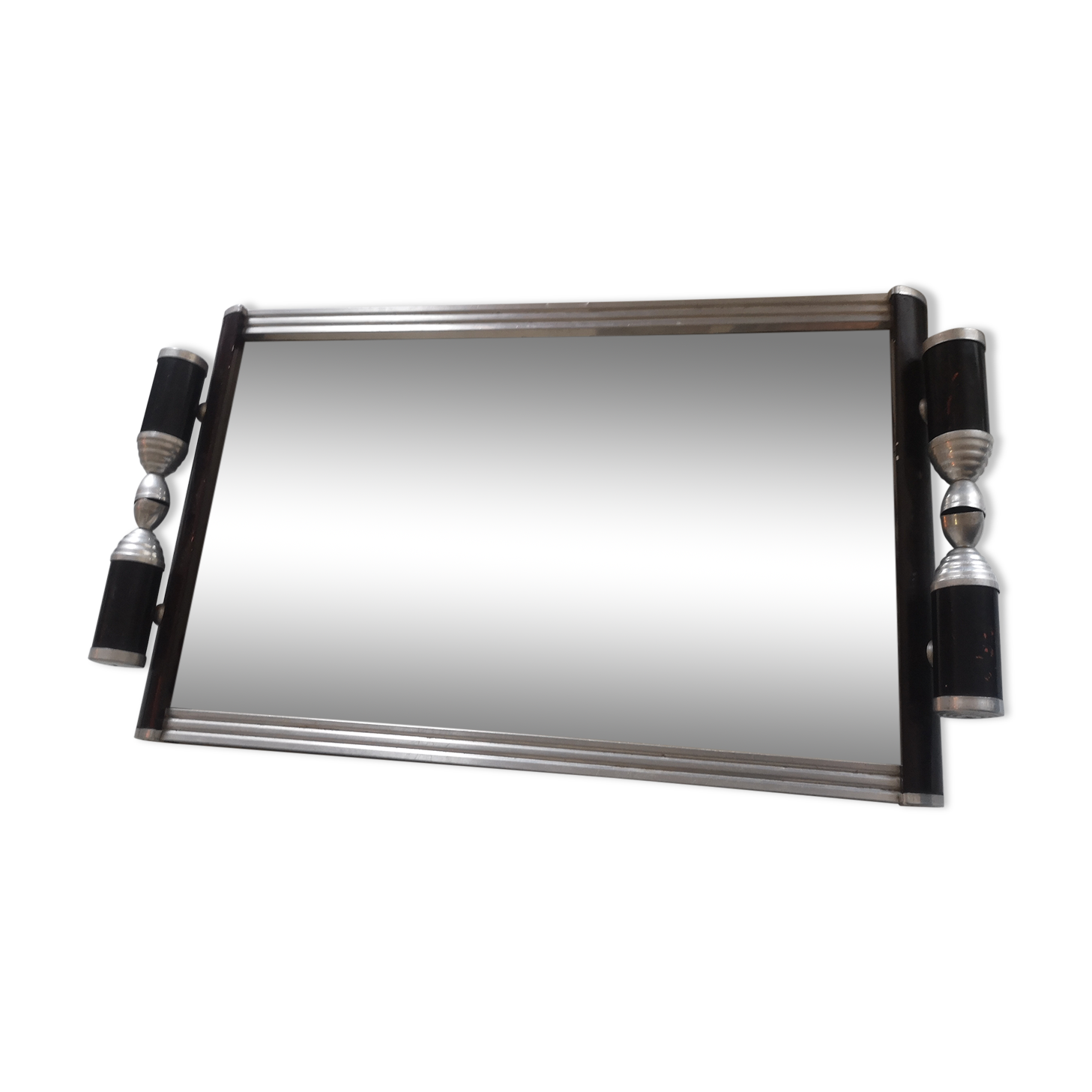Mirror and silver art deco tray