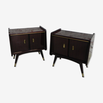 Set de 2 tables de chevet vintage