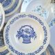 Vintage blue deep plates
