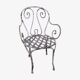 19th-century garden armchair in wrought iron