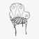 19th-century garden armchair in wrought iron