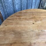 Round table in solid cherry wood, extendable with twisted legs, Louis Philippe style.