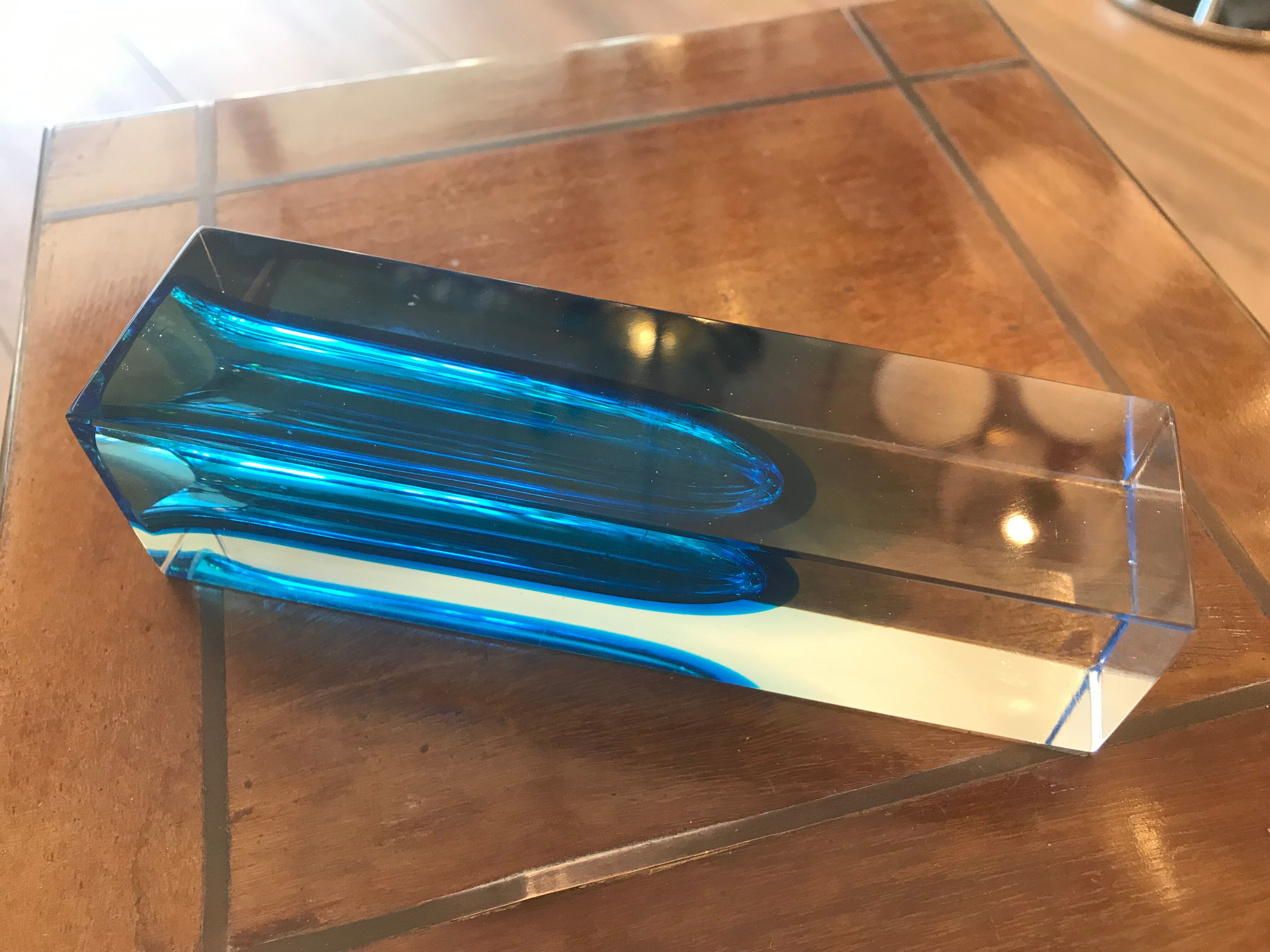 Blue Sommerso Murano vase