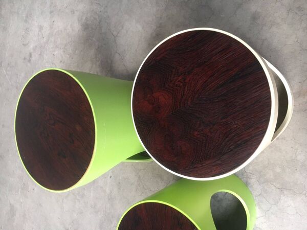 Midc-Cntury Modern Space Age Design Nesting Table Set by Opal, Germany, 1960s, Set of 3