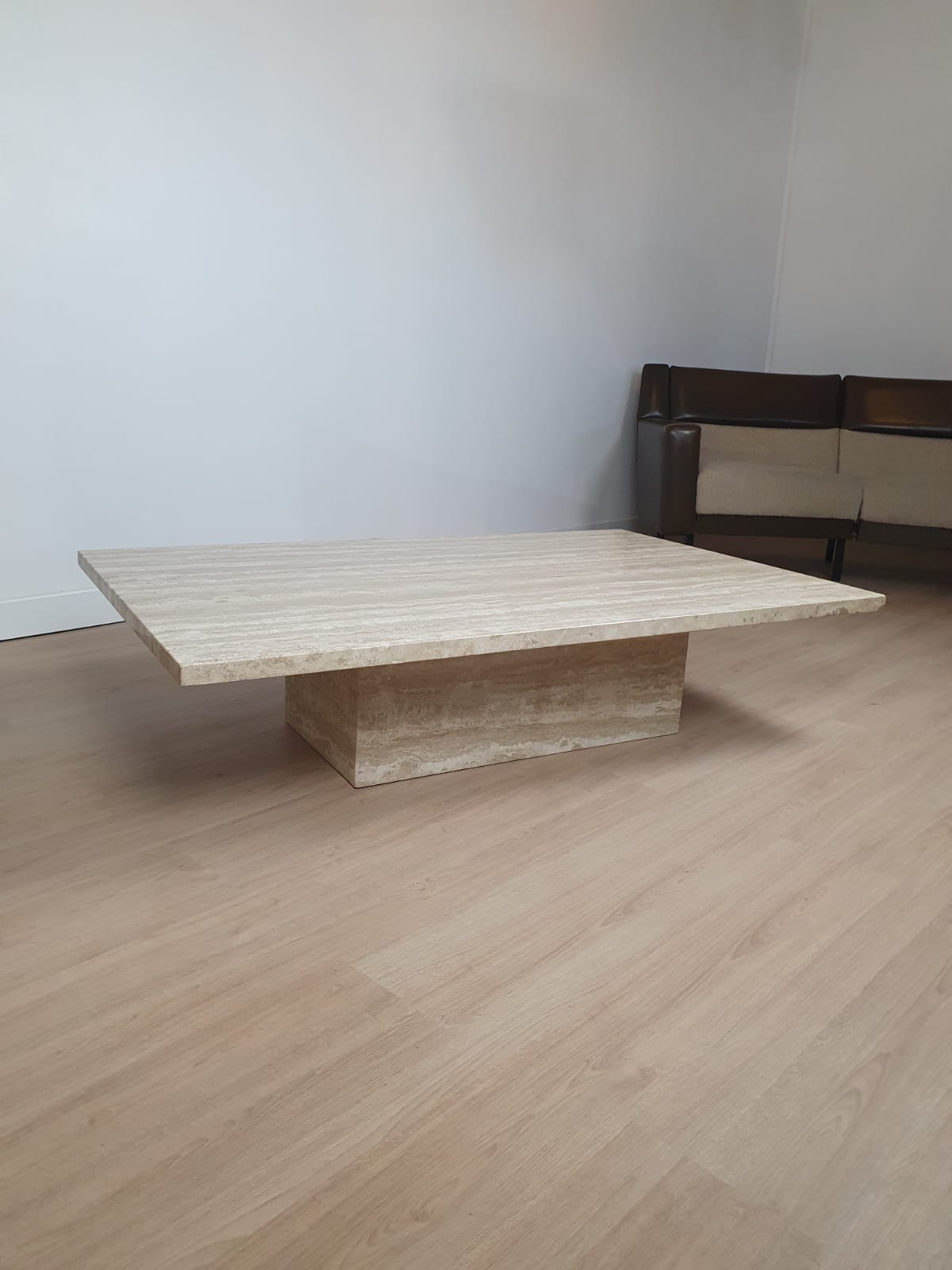 Travertine coffee table