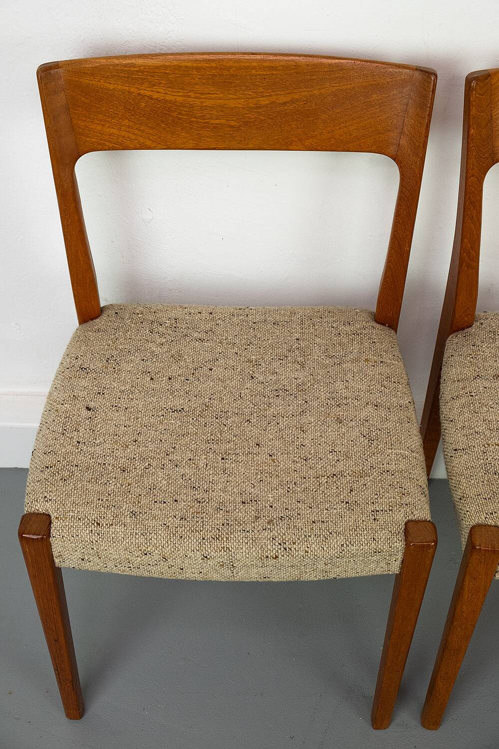 Set of 4 Teak and Wool Dining Chairs by Swegards, Sweden, 1960s