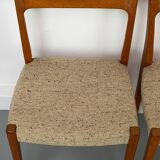 Set of 4 Teak and Wool Dining Chairs by Swegards, Sweden, 1960s