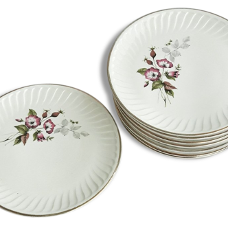 Assiettes porcelaine de limoges - deco fleurs