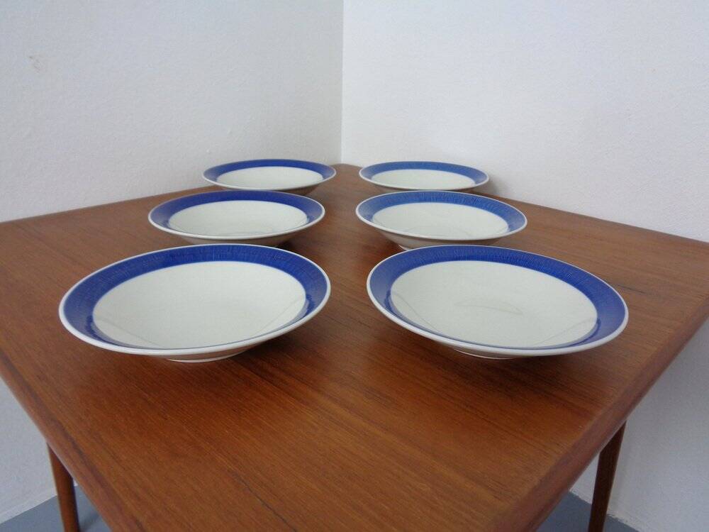 Swedish Stoneware Koka Soup Plates by Hertha Bengtson for Rörstrand, 1960s, Set of 6