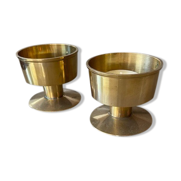 Pair of brass candle holders