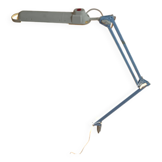 Articulated blue desk lamp